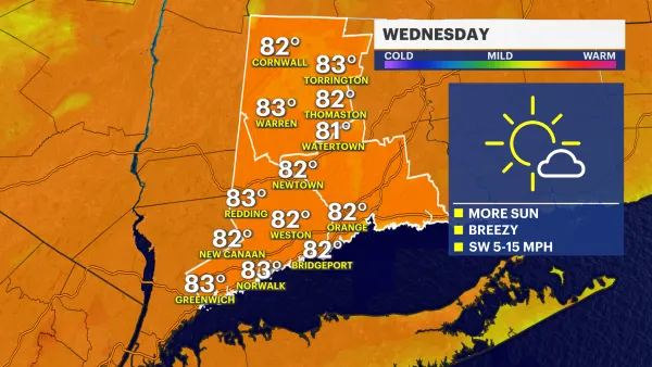 Sunny and warm in Connecticut, storms expected by the end of the week