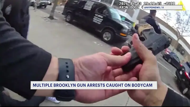 Story image: Wild video shows two police chases and gun arrests in Brooklyn