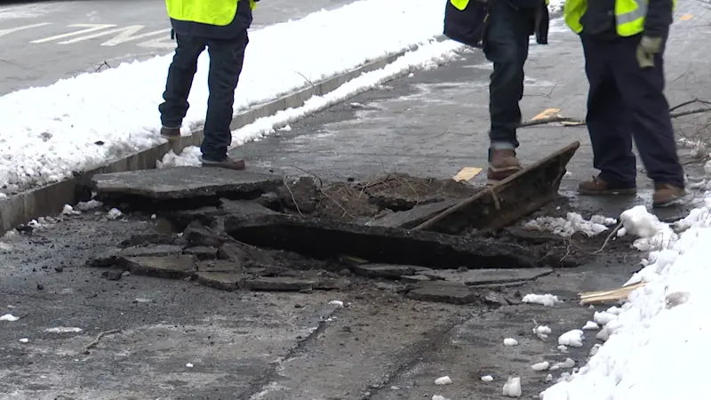 Story image: 3 manhole covers 'pop;' one explodes in White Plains