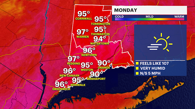 Story image: HEAT ALERT: Extreme heat warning through Tuesday in Connecticut