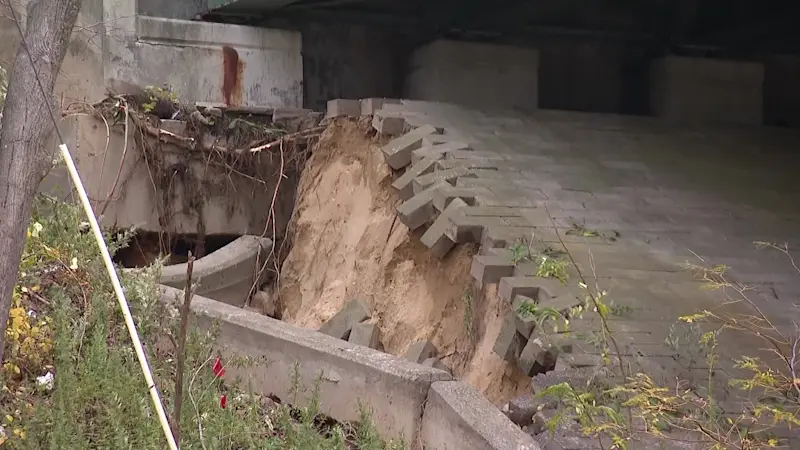 Story image: State of emergency declared in Southampton Town after storm damages Hampton Bays bridge
