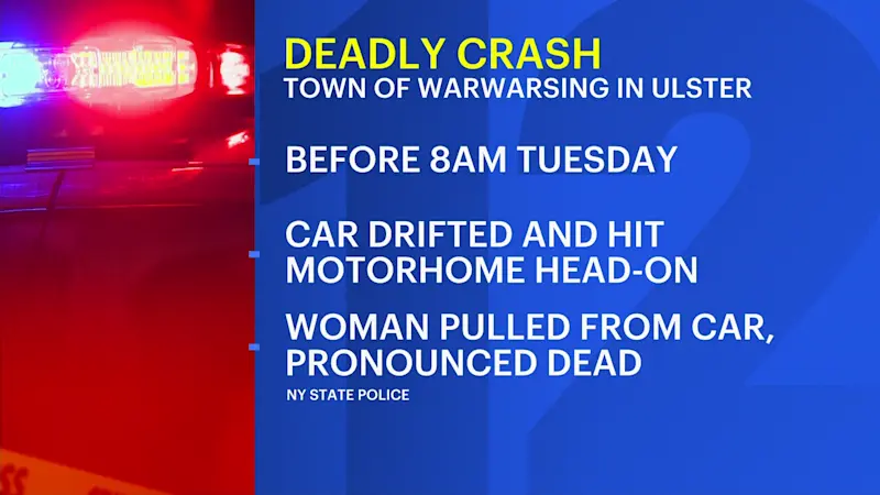 Story image: Ellenville woman killed in fiery head-on crash with motor home
