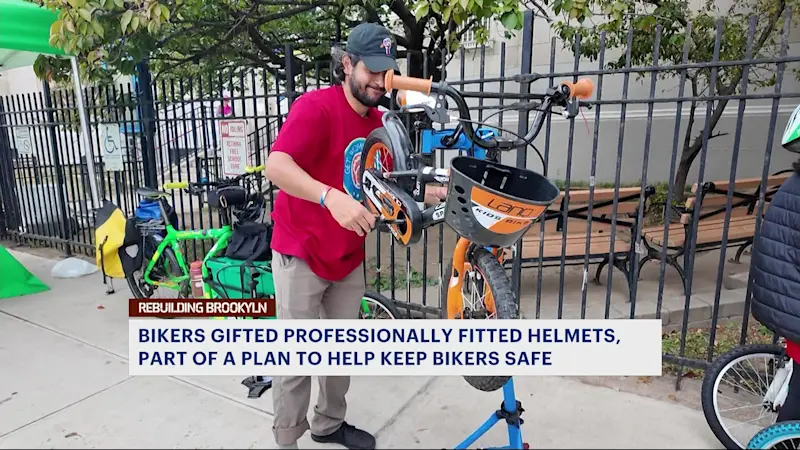 Story image: Rebuilding Brooklyn: Bensonhurst cyclists get free helmets and repairs through DOT’s Biketober campaign