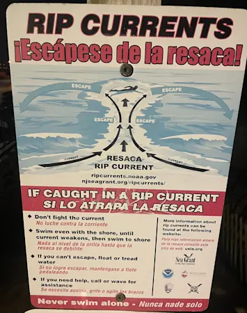 Story image: High rip current risk in effect until at least Tuesday at the Jersey Shore