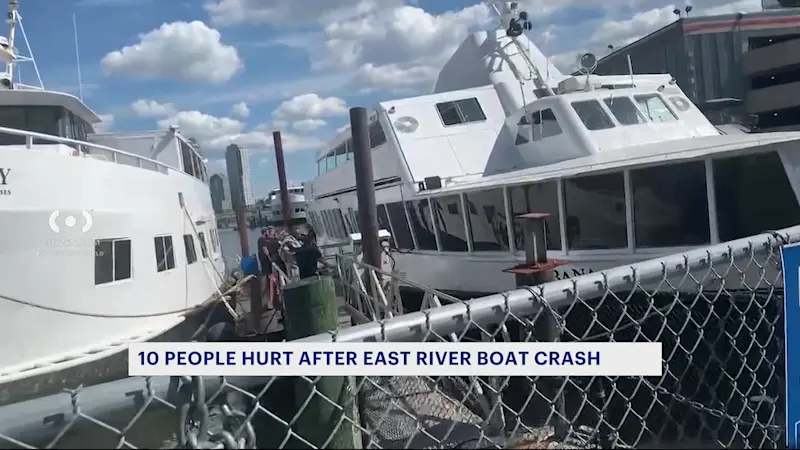 Story image: 10 injured after two boats collide on East River near East 25th Street