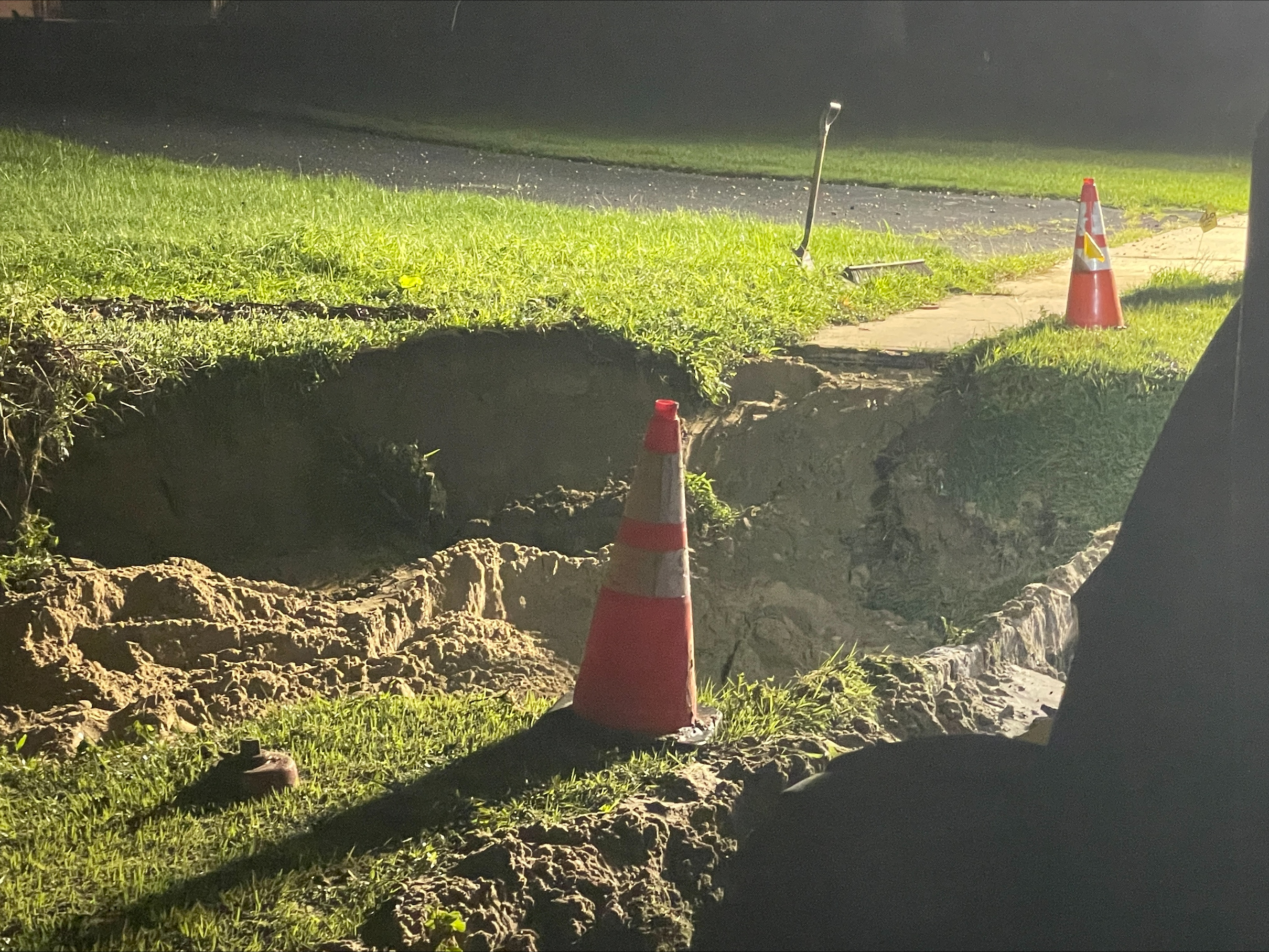 12-inch water main break causes lane closures and low water pressure in East Brunswick