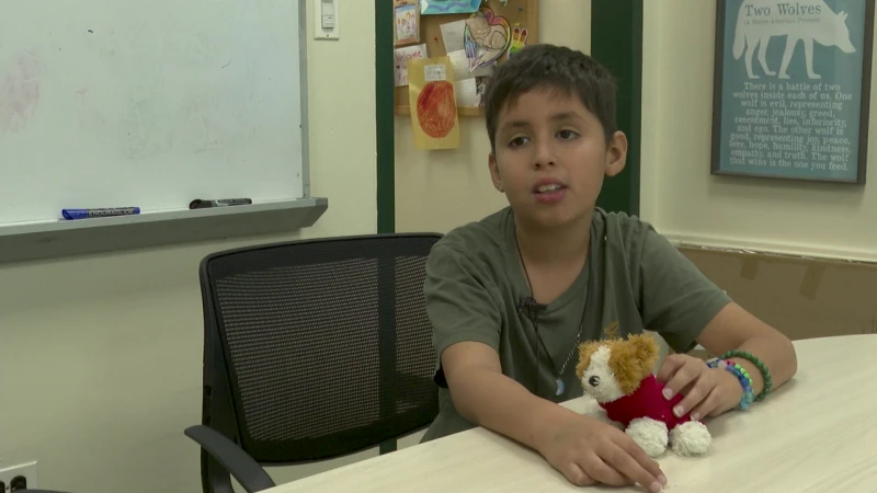 Story image: Stamford middle schooler reunited with stuffed animal that helped him through cancer battle