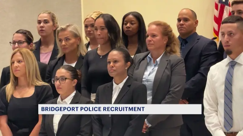 Story image: Bridgeport Police Department swears in dozens of new recruits
