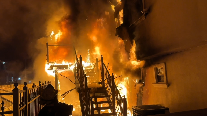 Story image: Two firefighters injured battling overnight house fire in Woodmere