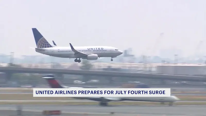 Story image: United expects record travel at Newark as July Fourth nears
