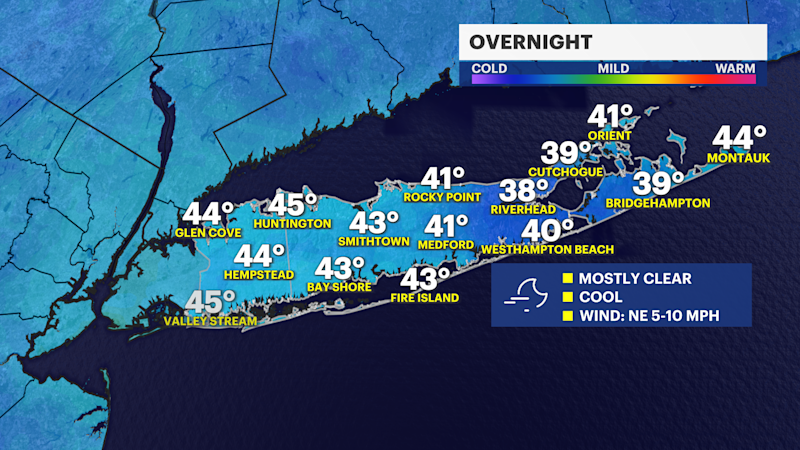Story image: Dry overnight on Long Island ahead of multiple rain chances later this week