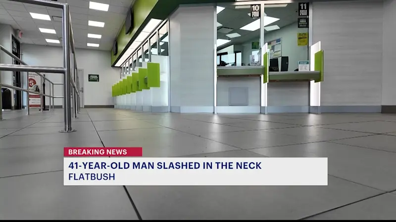 Story image: Man slashed in the neck inside PLS Check Cashers in Flatbush