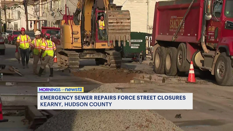 Story image: Traffic advisory for Kearny residents as crews make emergency sewer repairs