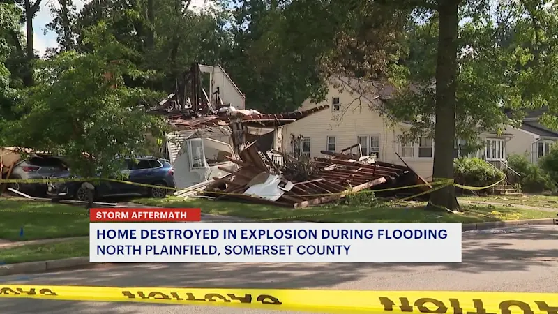 Story image: Explosion destroys North Plainfield home as first responders battle flooding