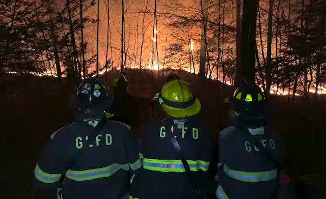 Story image: Some evacuation orders lifted as fire crews hold containment lines in Greenwood Lake