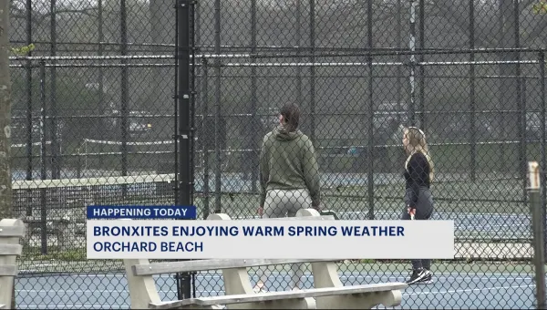 Bronx residents enjoy spring weather at Orchard Beach