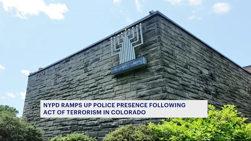 Story image: NYPD ramps up patrols at religious sites across the city following 'Act of Terrorism' in Colorado