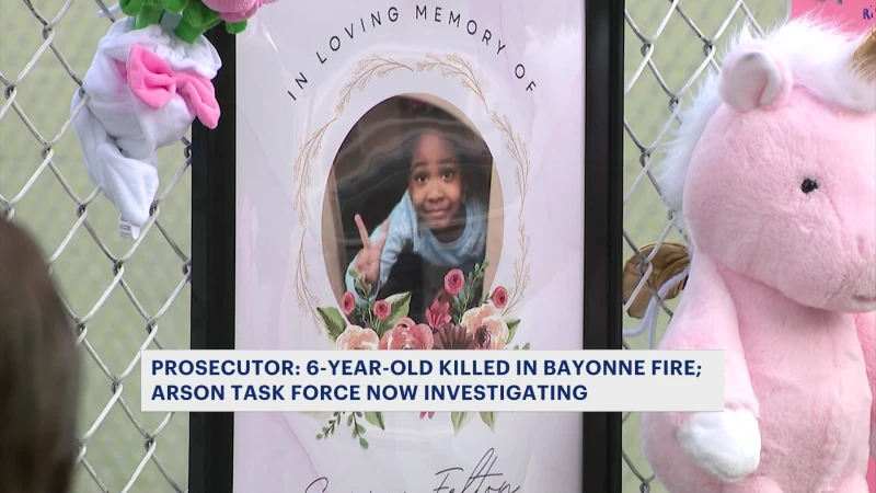 Story image: Community mourns 6-year-old girl killed in multialarm fire inside Bayonne home