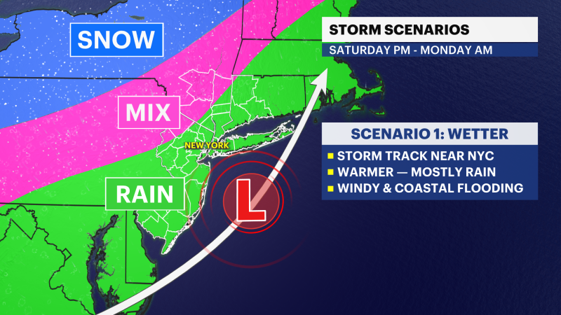 Story image: Possible coastal storm could bring rain or snow this weekend to New Jersey