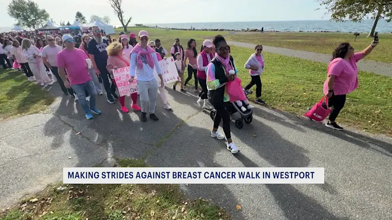 Story image: Making Strides Against Breast Cancer Walk draws thousands to Westport 