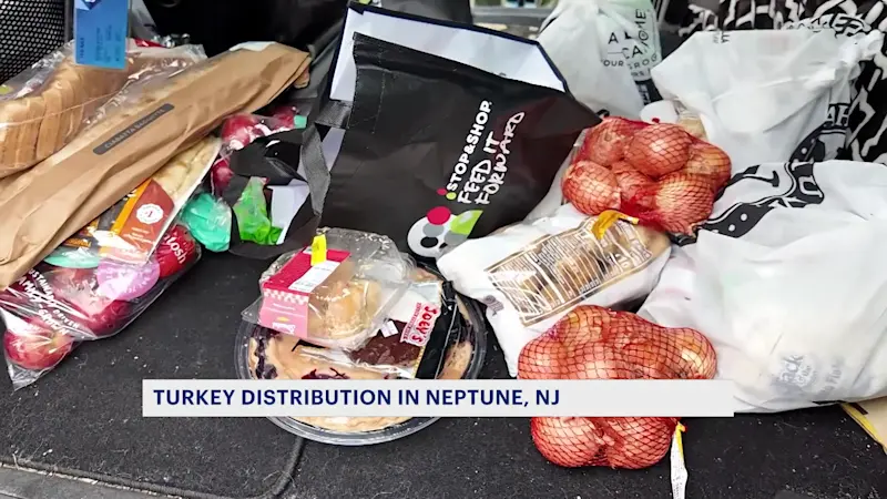 Story image: Fulfill Food Bank of Monmouth, Ocean counties hand out Thanksgiving dinners to those in need