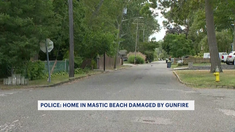 Story image: Police: Police: Shots fired toward home in Mastic Beach; shooter at large