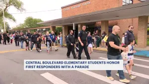 Elementary school students honor first responders with parade in Bethpage