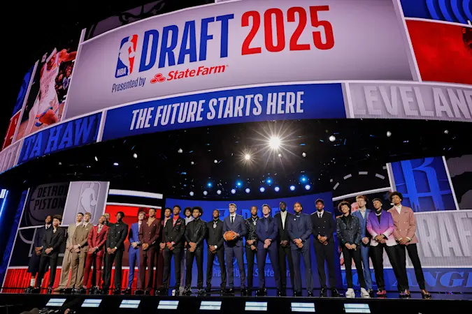 Story image: Rutgers freshmen picked No. 2 and No. 5 in first round of 2025 NBA Draft