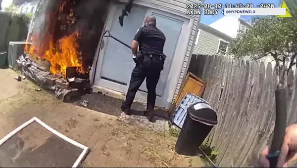 Caught on camera: NYPD officers save Coney Island brothers from fire
