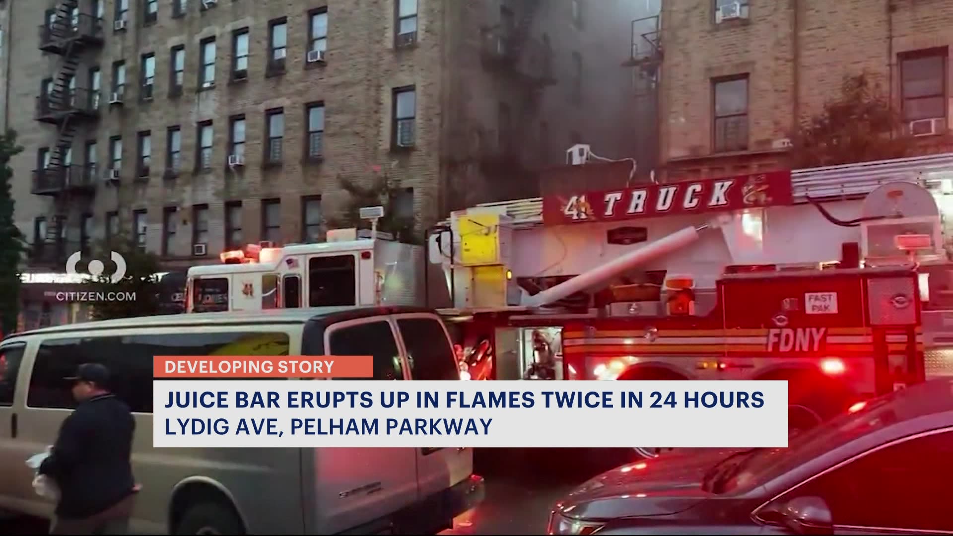 纽约消防局：重新燃起的火焰摧毁了Lydig大道商铺
