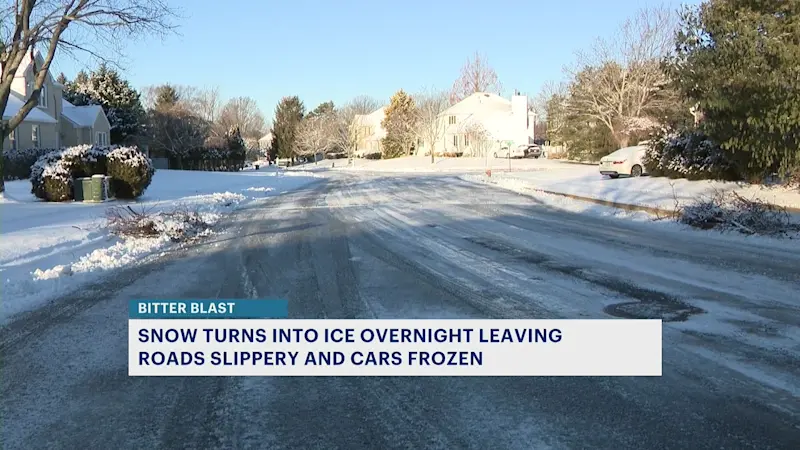 Story image: Residents face new challenge with drop in temps freezing up roads, sidewalks