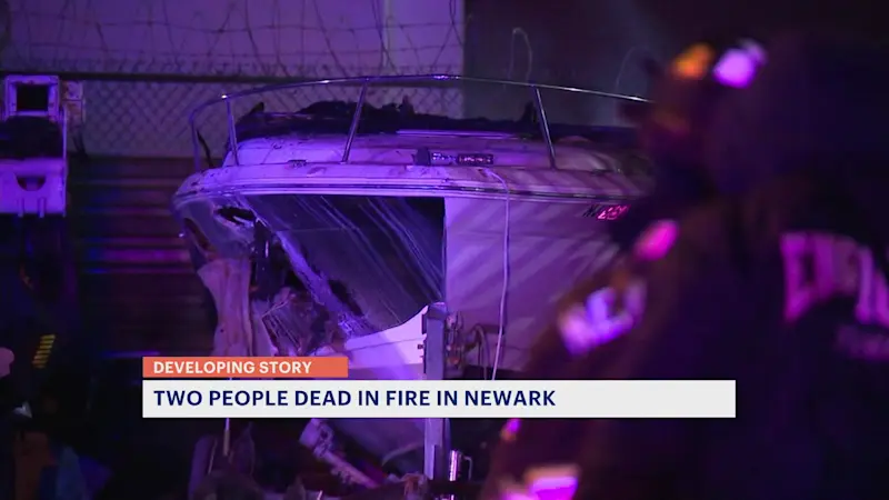 Story image: Prosecutor: 2 found dead inside boat that caught fire in Newark