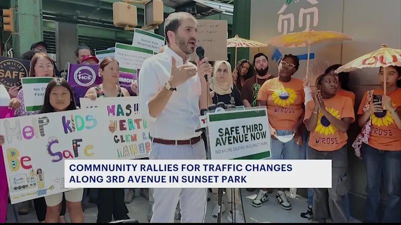 Story image: Sunset Park community rallies for safety changes following hit-and-run on Third Avenue