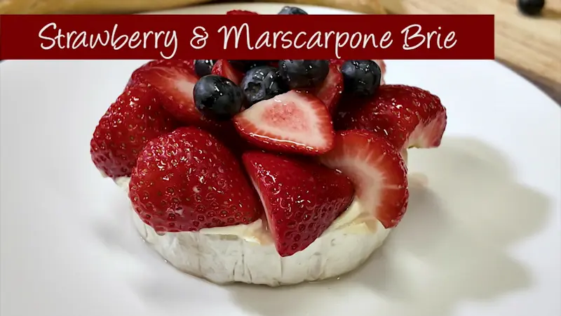 Story image: What's Cooking: Uncle Giuseppe's Marketplace's Strawberry & Mascarpone Topped Brie