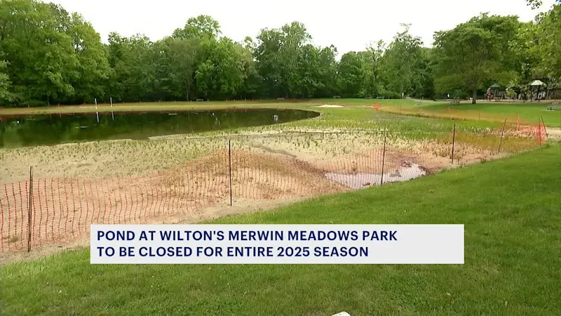 Story image: Pond at Wilton’s Merwin Meadows Park to be closed for entire 2025 season