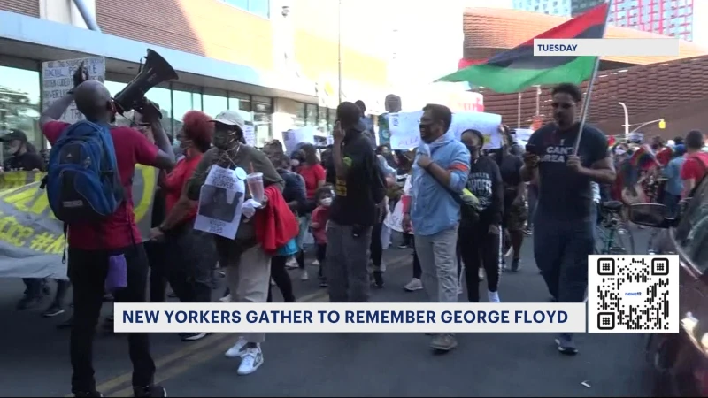 Story image: NYPD: Driver arrested for hitting demonstrator at George Floyd rally on Brooklyn Bridge