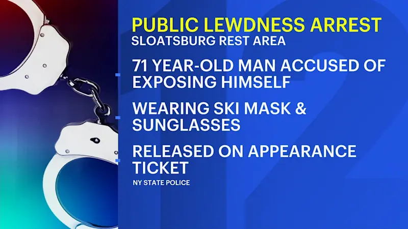 Story image: Monroe man accused of public lewdness at Sloatsburg rest stop