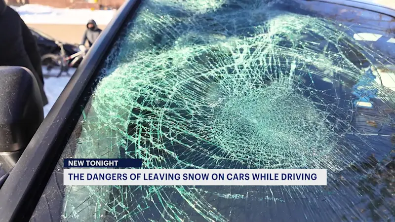Story image: 'I’m lucky to be alive.' Flying ice slams into driver’s windshield