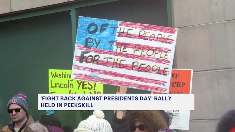 Story image: Advocates rally outside of Sen. Schumer's Peekskill office