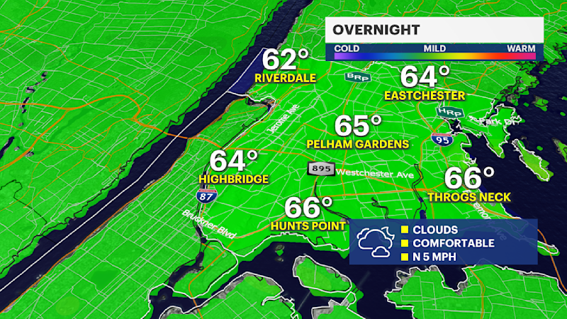 Story image: How long will the rain hold off in The Bronx?