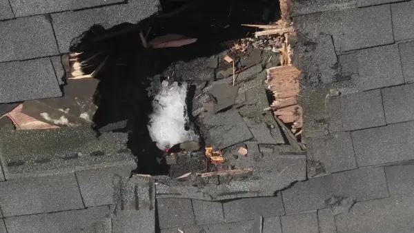 Scare from the air: NJ family escapes injury when block of ice crashes into home from the sky