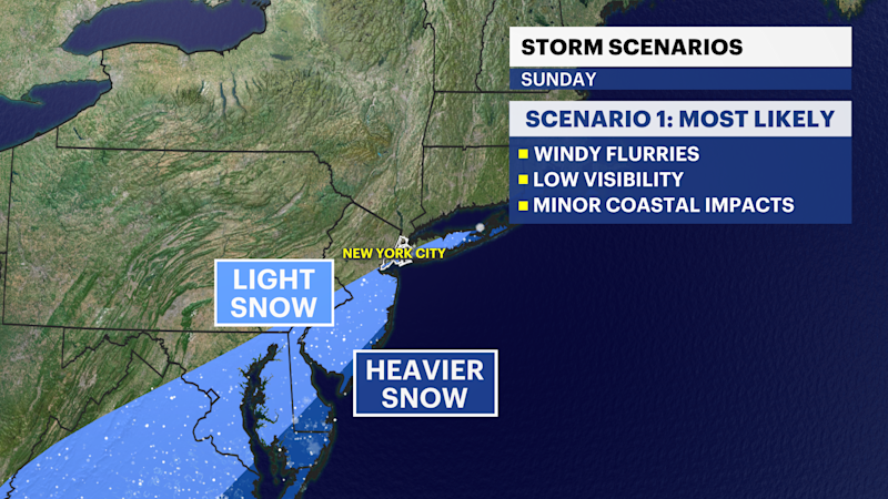 Story image: WEATHER TO WATCH: Brewing nor'easter possible on Sunday while dangerous cold continues in The Bronx