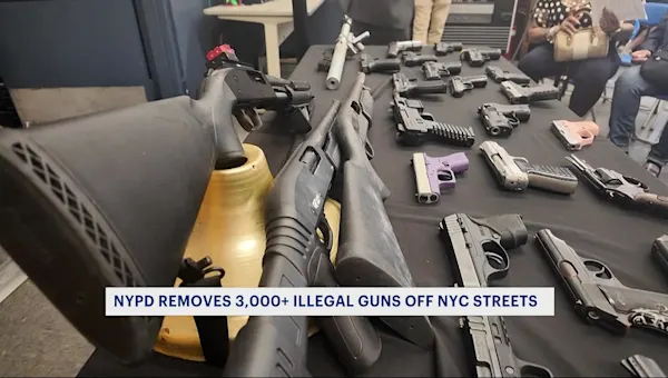 Mayor Adams, NYPD announce more than 3,000 illegal guns seized so far in 2025