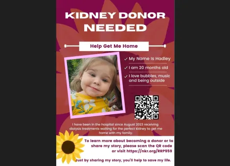 Kidney donor needed for Westchester County toddler
