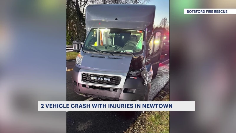 Story image: Fire officials: 2 drivers injured in Newtown crash