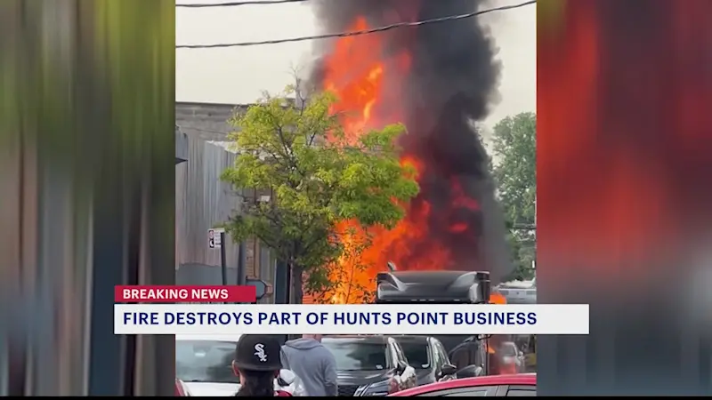 Story image: Massive fire destroys front of commercial business in Hunts Point