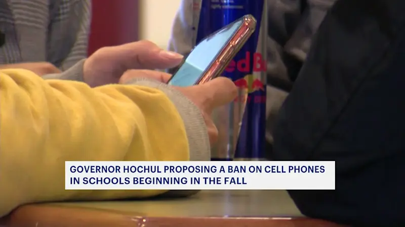 Story image: Governor proposes banning cellphones in schools throughout New York state starting next fall