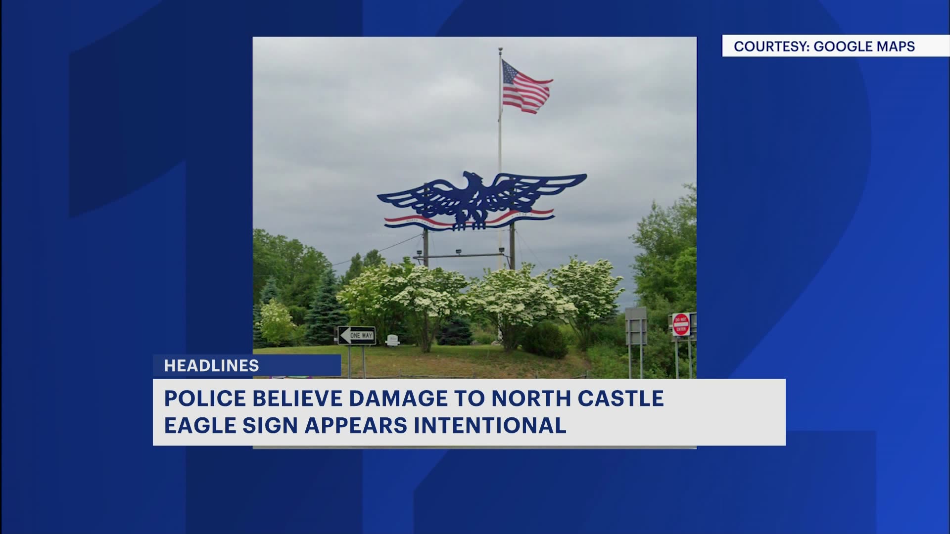 police-north-castle-eagle-sign-damage-appears-to-be-intentional