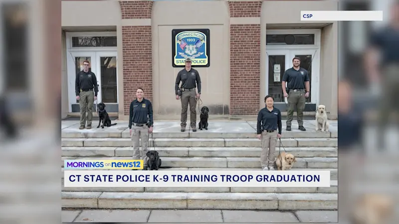 Story image: Connecticut State Police graduates K-9 class specializing in explosive detection