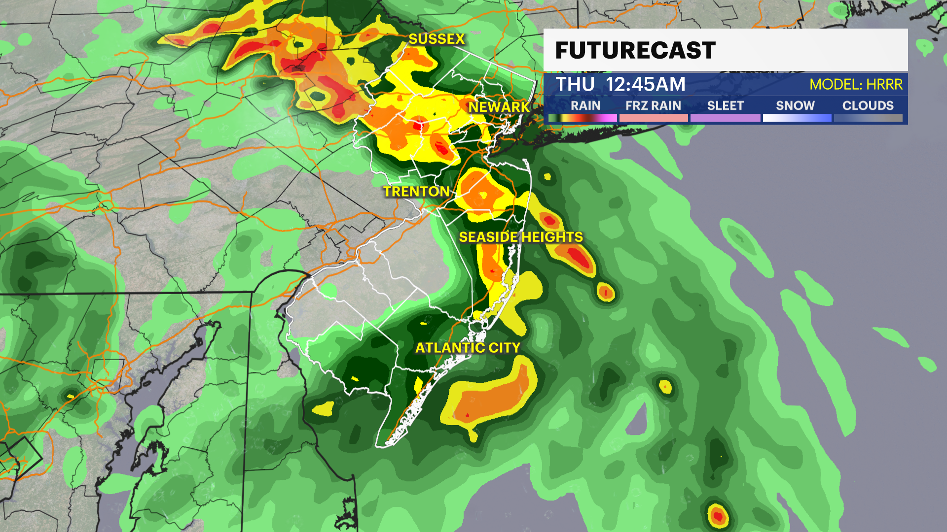 Downpours move through this morning across New Jersey